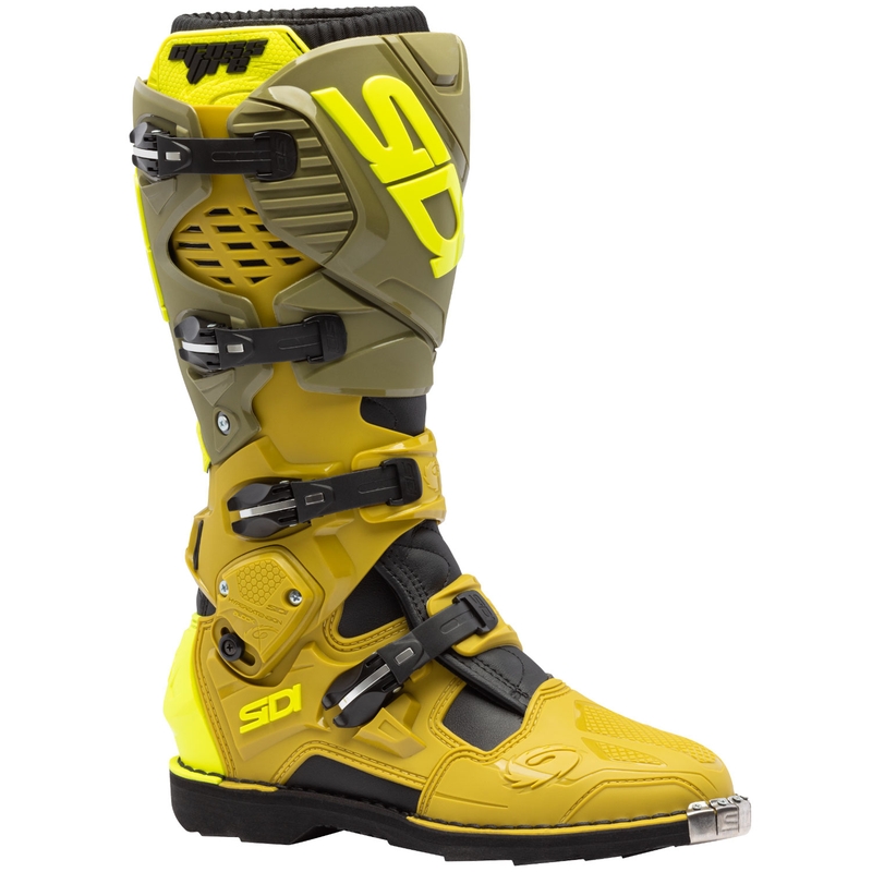 SiDi Crossfire 3 motoros csizma olívazöld-fluo sárga