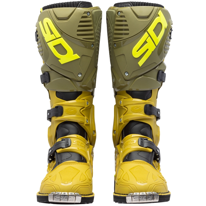SiDi Crossfire 3 motoros csizma olívazöld-fluo sárga