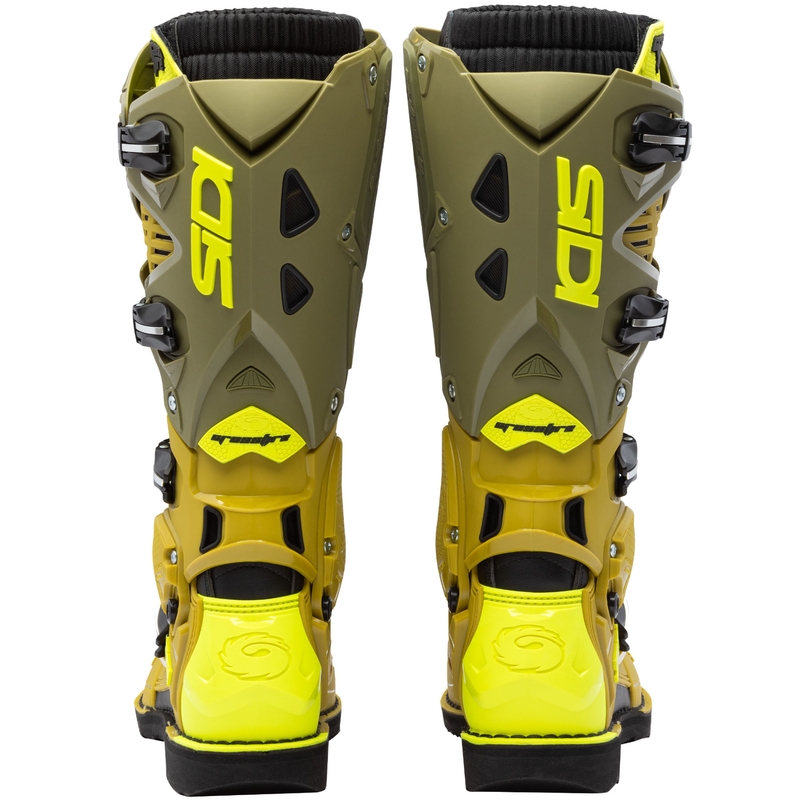 SiDi Crossfire 3 motoros csizma olívazöld-fluo sárga