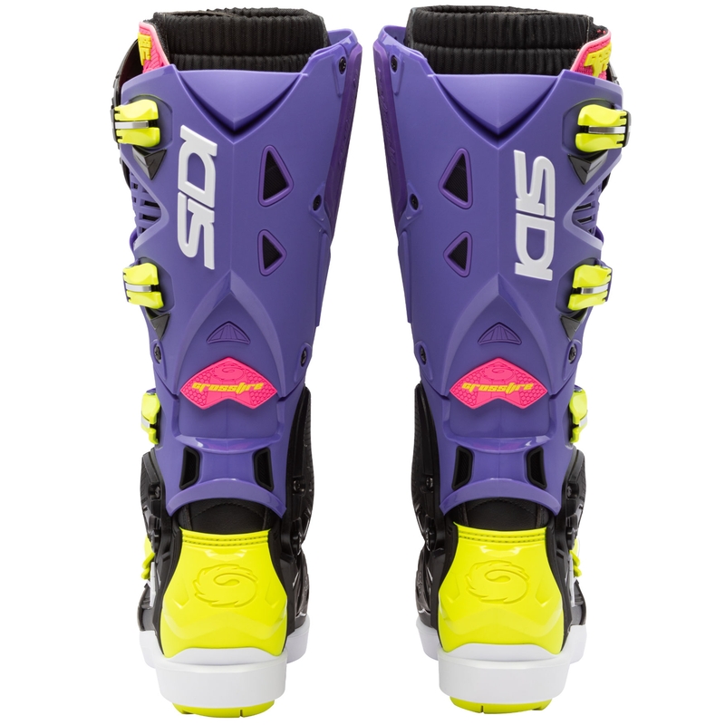 SiDi Crossfire 3 SRS motoros csizma lila-fekete-fluo sárga