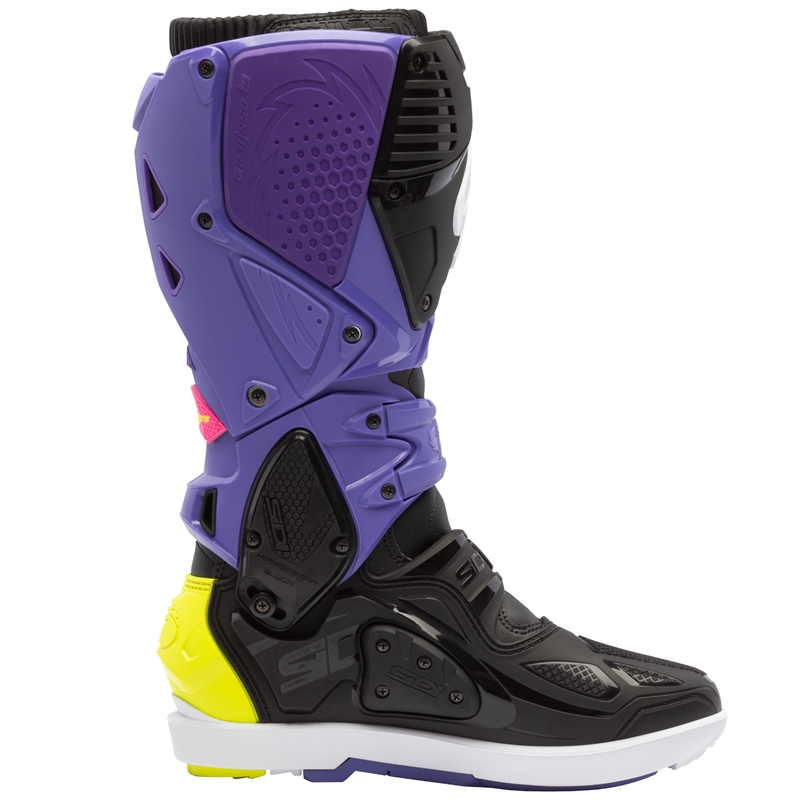 SiDi Crossfire 3 SRS motoros csizma lila-fekete-fluo sárga