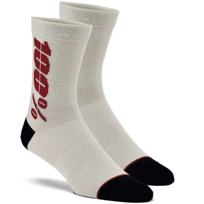 100% - USA Rythym Merino Wool zokni ezüst-piros