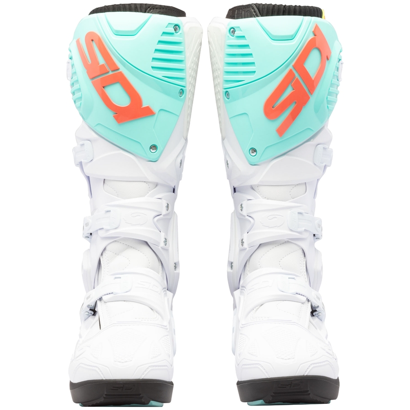 SiDi Crossfire 3 SRS motoros csizma fehér–fluo menta–fluo korall