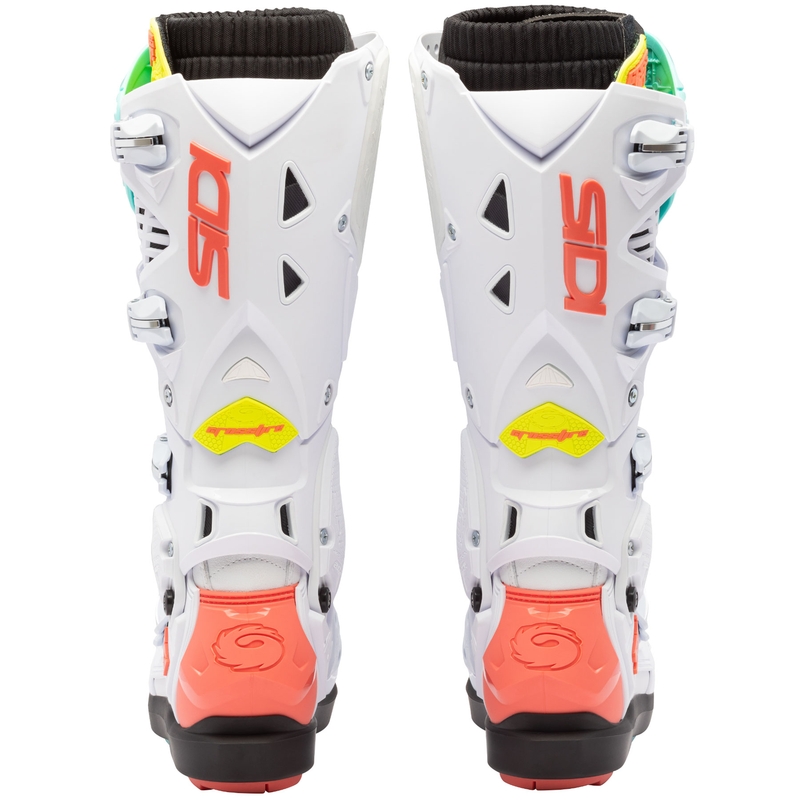 SiDi Crossfire 3 SRS motoros csizma fehér–fluo menta–fluo korall