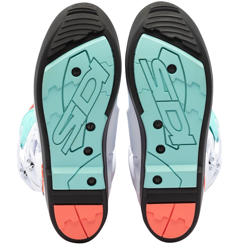 SiDi Crossfire 3 SRS motoros csizma fehér–fluo menta–fluo korall