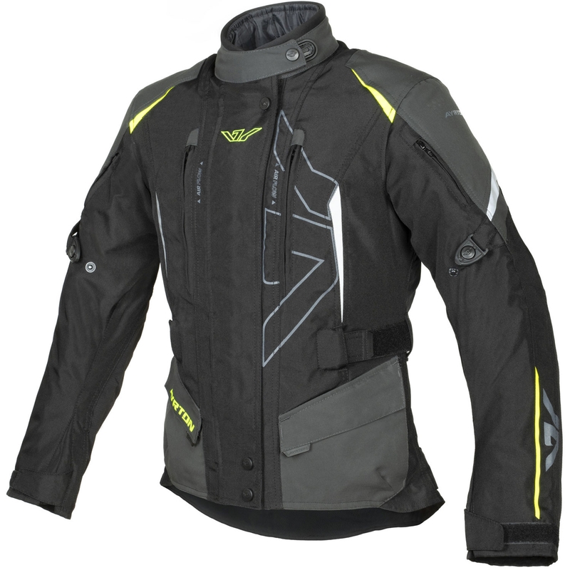 Ayrton Teressa II női motoros kabát fekete-szürke-fluo sárga