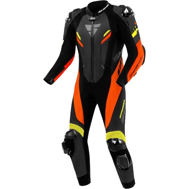 Shima Hyper-RS motoros bőroverál fekete-fluo narancssárga-sárga