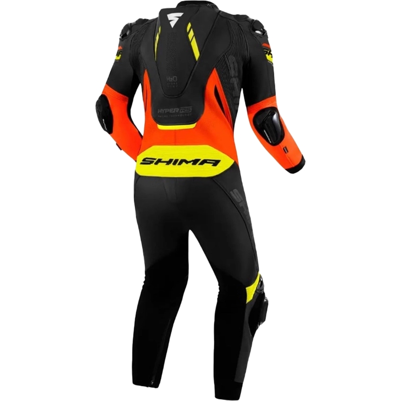 Shima Hyper-RS motoros bőroverál fekete-fluo narancssárga-sárga