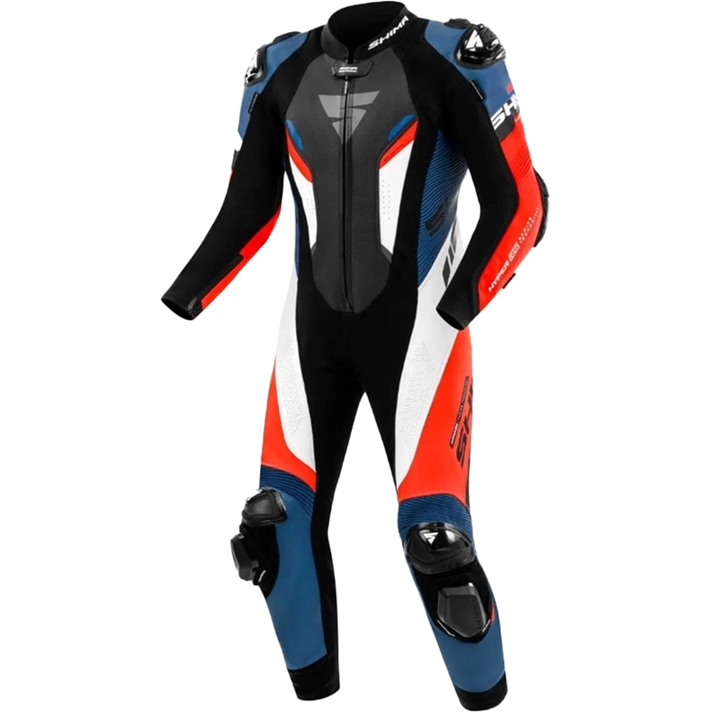 Shima Hyper-RS motoros bőroverál fekete-piros-kék-fehér
