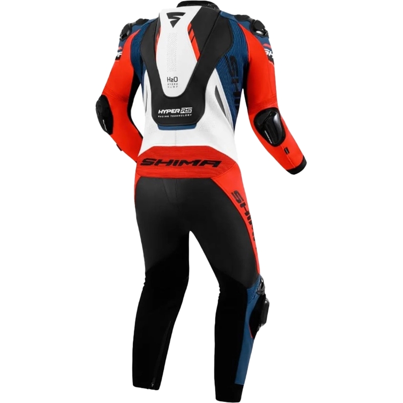 Shima Hyper-RS motoros bőroverál fekete-piros-kék-fehér