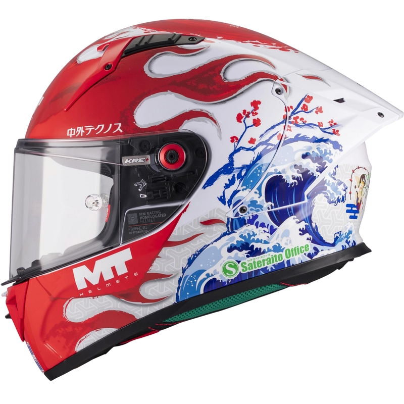 MT KRE + S Yamanaka A5 zárt motoros bukósisak piros-fehér