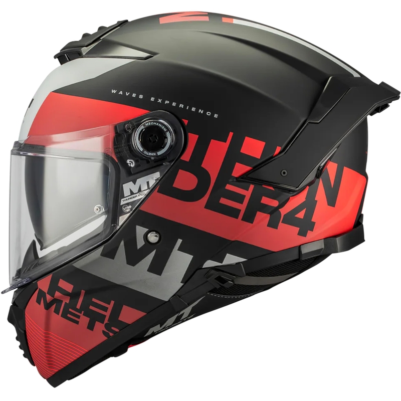 MT Thunder 4 SV Waves B5 zárt motoros bukósisak fekete-piros