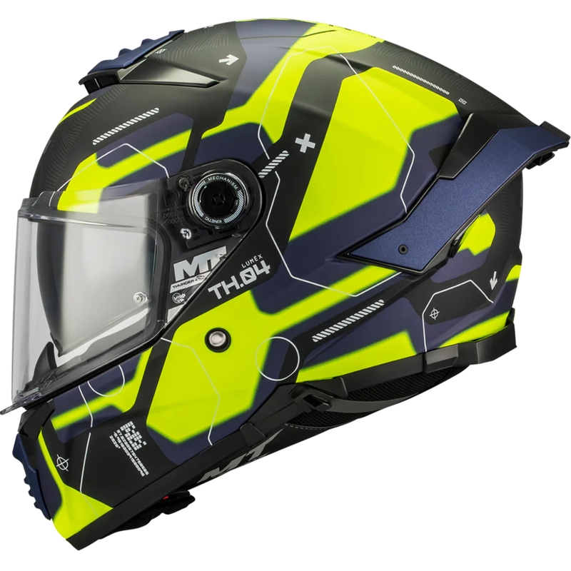 MT Thunder 4 SV Lumex B27 zárt motoros bukósisak fekete-kék-fluo sárga
