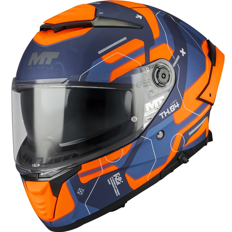 MT Thunder 4 SV Lumex C24 zárt motoros bukósisak kék-narancssárga