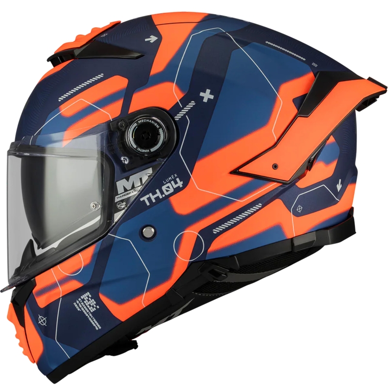 MT Thunder 4 SV Lumex C24 zárt motoros bukósisak kék-narancssárga