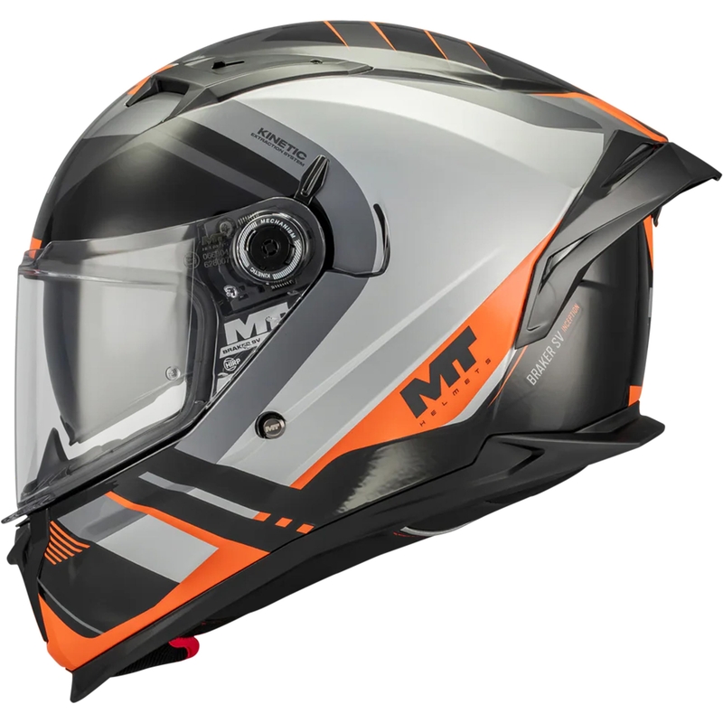 MT Braker SV Inception B4 zárt motoros bukósisak fekete-szürke-narancssárga