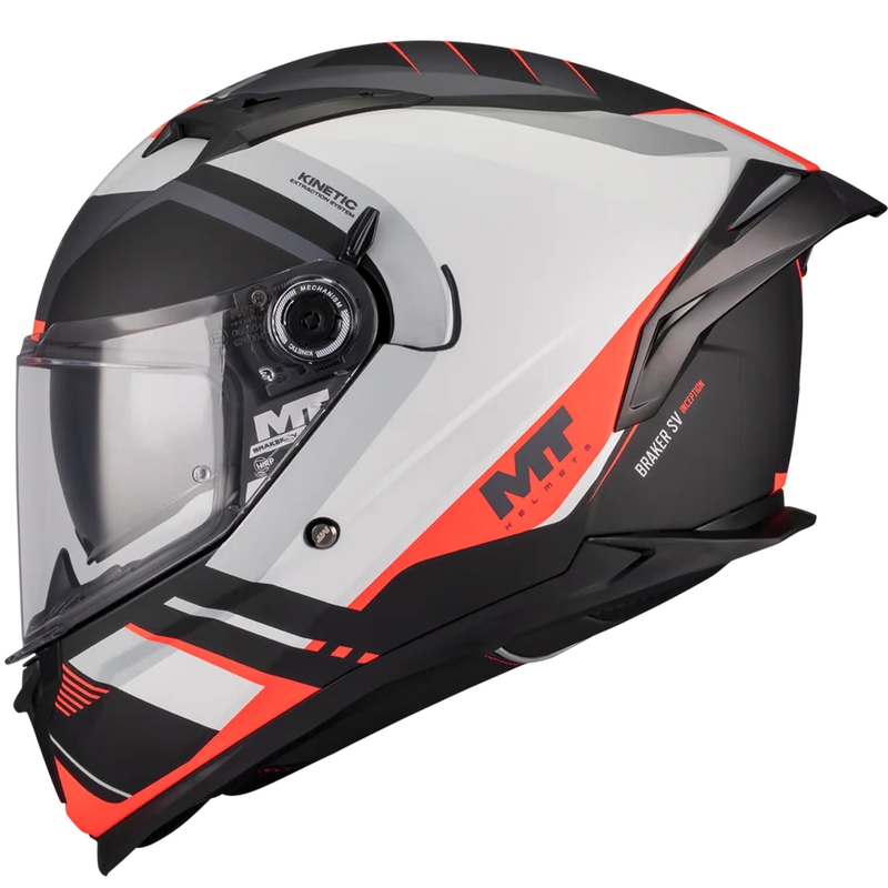 MT Braker SV Inception B5 zárt motoros bukósisak matt fekete-szürke-piros