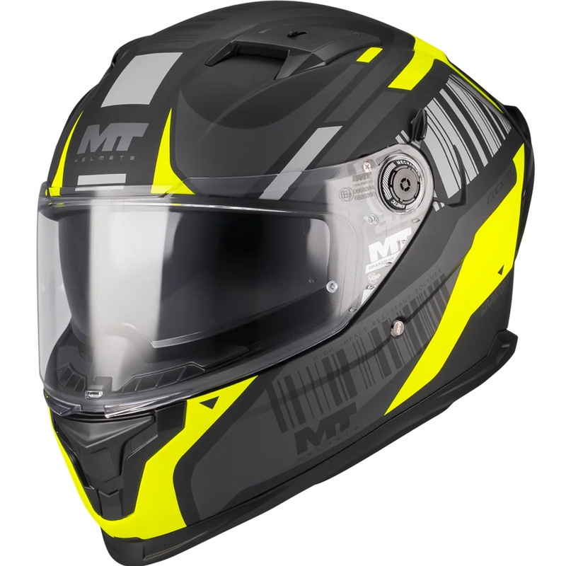 MT Braker SV Cockpit B13 zárt motoros bukósisak matt fekete-szürke-fluo sárga