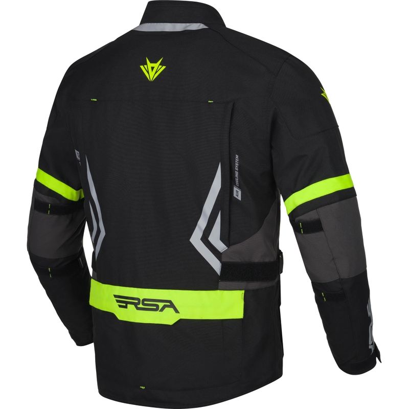 RSA Storm motoros kabát fekete-szürke-fluo sárga