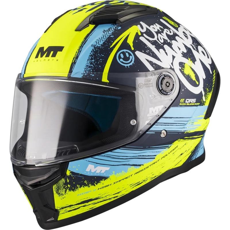 MT Stinger 2 Rocket C3 zárt motoros bukósisak kék-fluo sárga