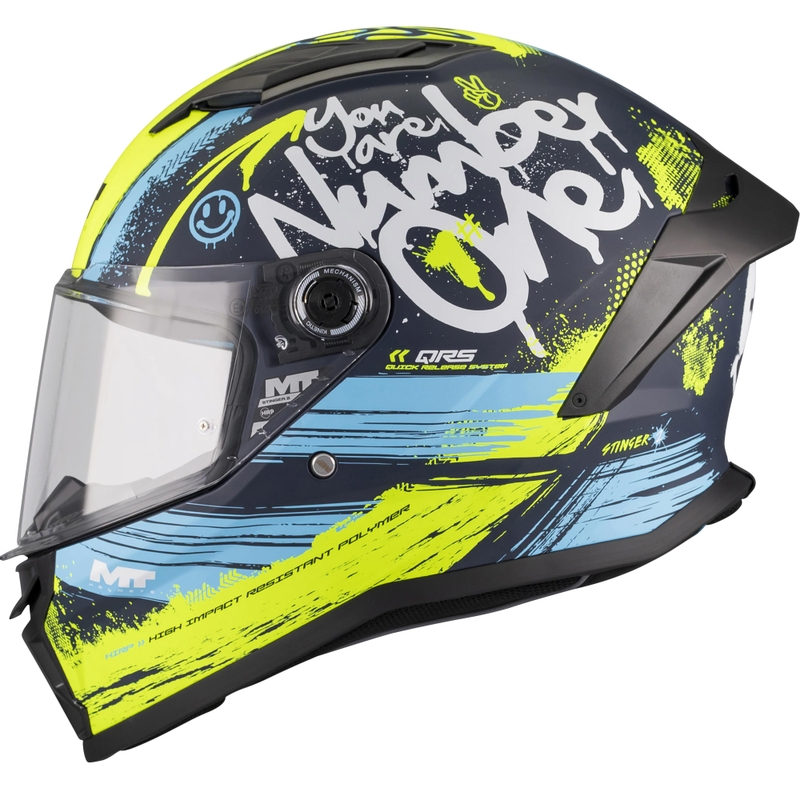 MT Stinger 2 Rocket C3 zárt motoros bukósisak kék-fluo sárga
