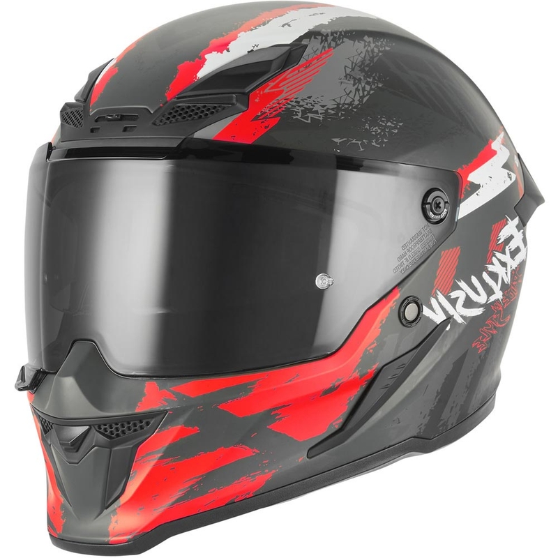 NOX Exklusiv Goliath Cut'D zárt motoros bukósisak matt fekete-piros
