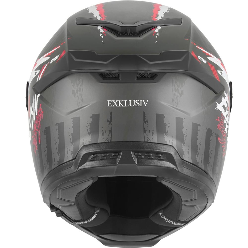 NOX Exklusiv Goliath Cut'D zárt motoros bukósisak matt fekete-piros