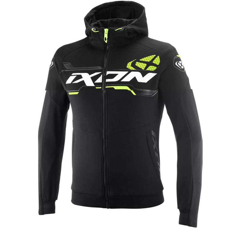 IXON Touchdown Ultra motoros kabát fekete-fehér-fluo sárga