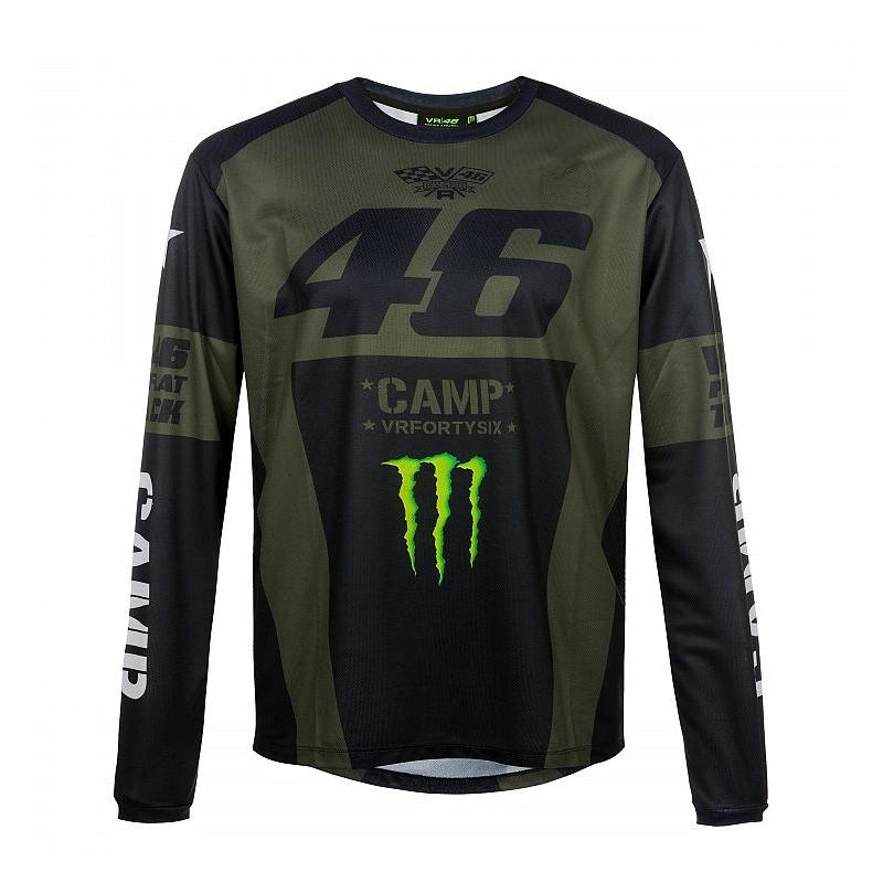 Hosszú ujjú póló VR46 Valentino Rossi MONSTER CAMP zöld-fekete