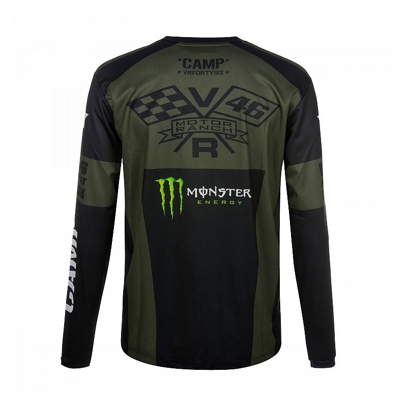 Hosszú ujjú póló VR46 Valentino Rossi MONSTER CAMP zöld-fekete
