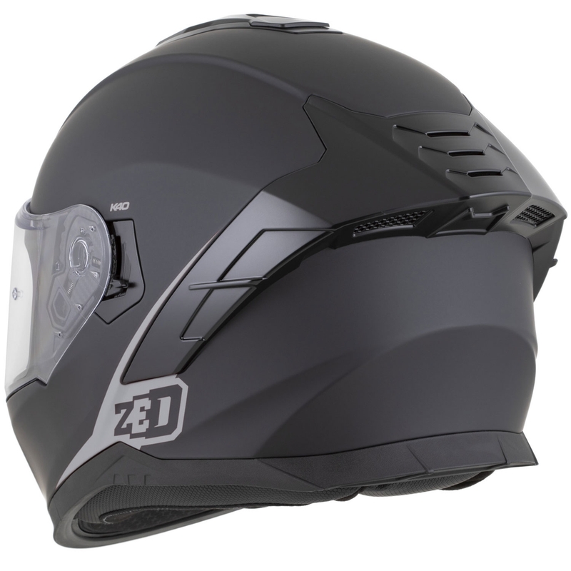 ZED K40 zárt motoros bukósisak matt fekete-sötétszürke