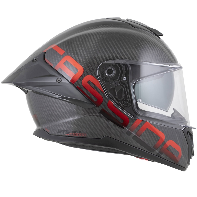 Cassida Integral GTS 2.1 Plus Carbon zárt motoros bukósisak matt carbon-piros
