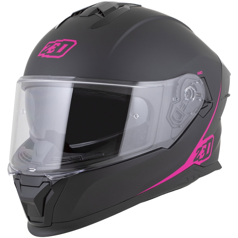ZED K40 zárt motoros bukósisak matt fekete-rózsaszín