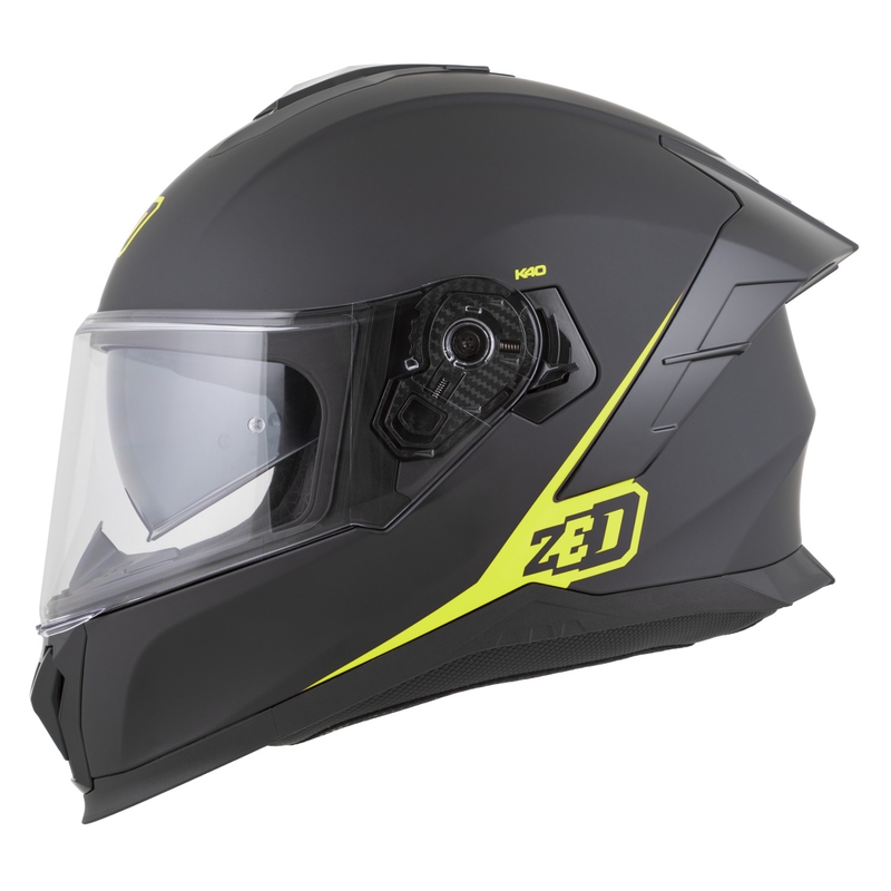 ZED K40 zárt motoros bukósisak matt fekete-fluo sárga