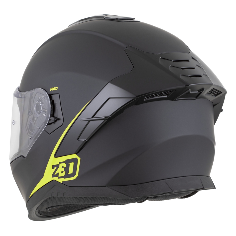 ZED K40 zárt motoros bukósisak matt fekete-fluo sárga