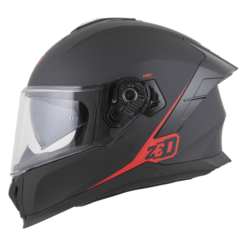 ZED K40 zárt motoros bukósisak matt fekete-piros