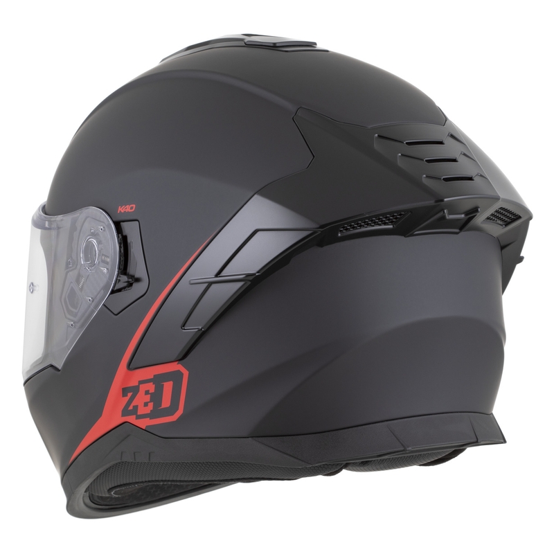 ZED K40 zárt motoros bukósisak matt fekete-piros
