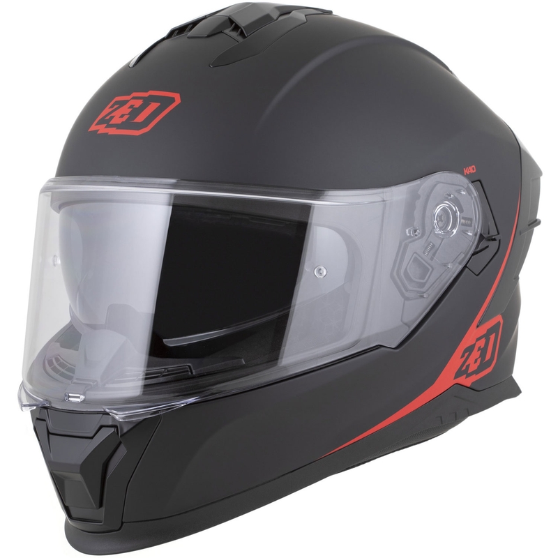 ZED K40 zárt motoros bukósisak matt fekete-piros