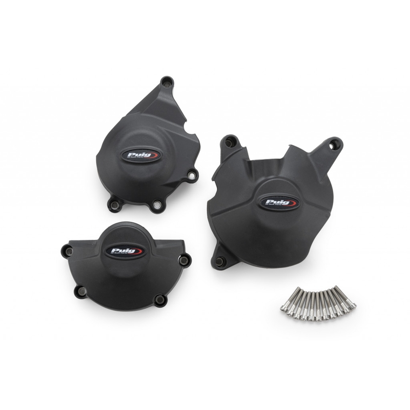 Engine covers PUIG Track for Championship fekete included 3 covers