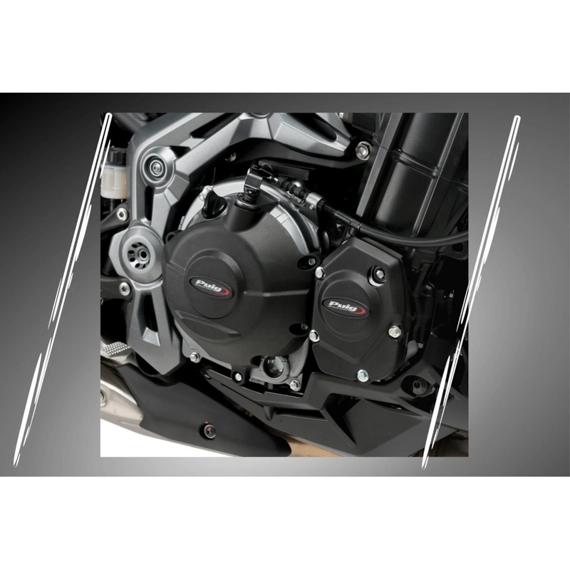 Engine protective covers PUIG fekete included 2 oil plugs