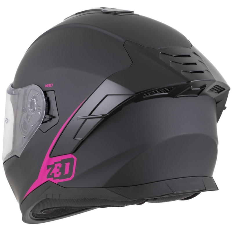 ZED K40 zárt motoros bukósisak matt fekete-rózsaszín