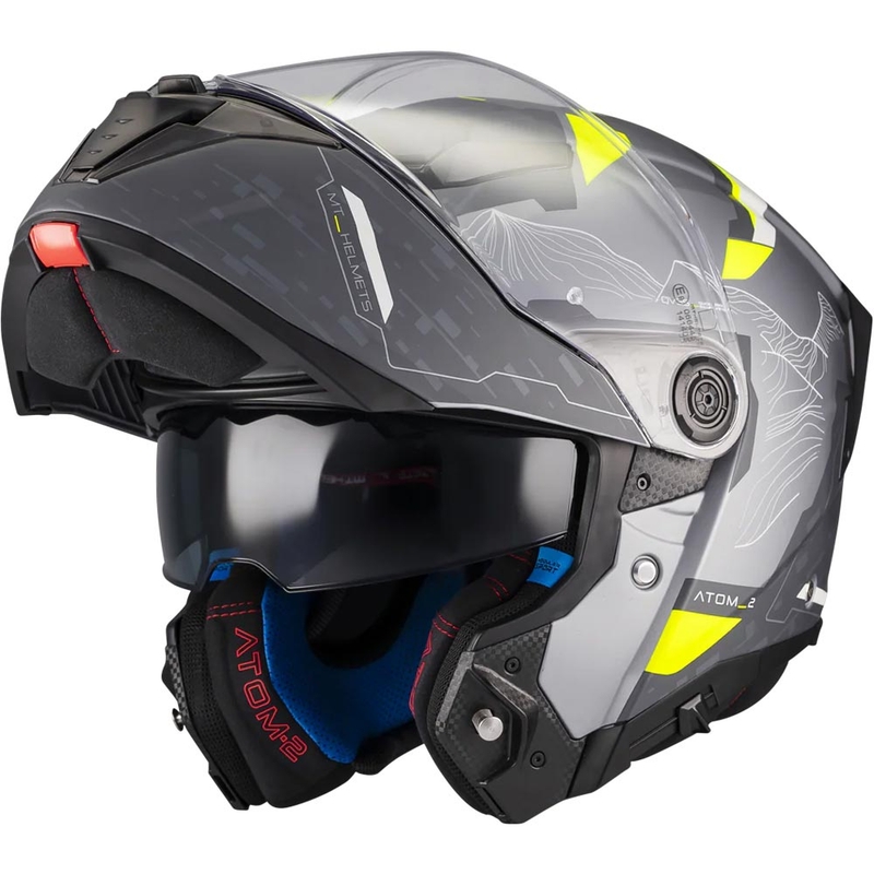 MT Atom 2 SV Highlands E2 felhajtható bukósisak matt fekete-szürke-fluo-sárga