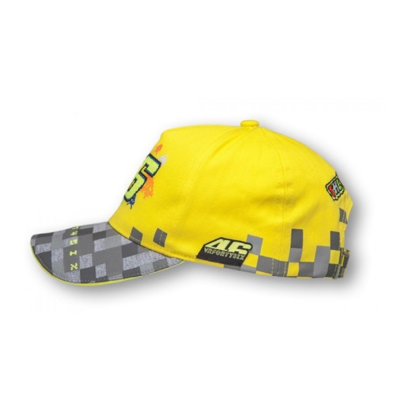Gyermeksapka VR46 Valentino Rossi sárga-szürke