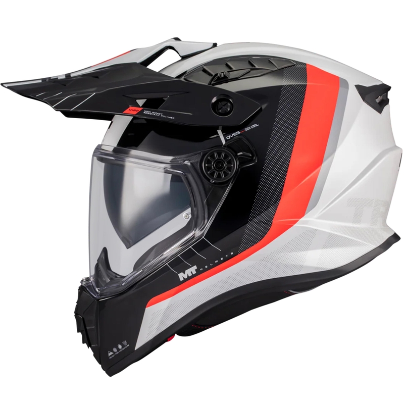 MT Track SV Nomad A15 enduro motoros bukósisak fehér-fekete-piros