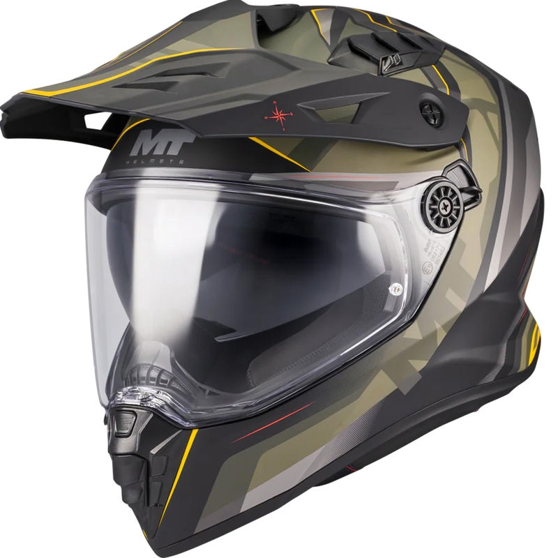 MT Track SV Questor B6 enduro motoros bukósisak matt fekete-zöld-barna-fluo sárga