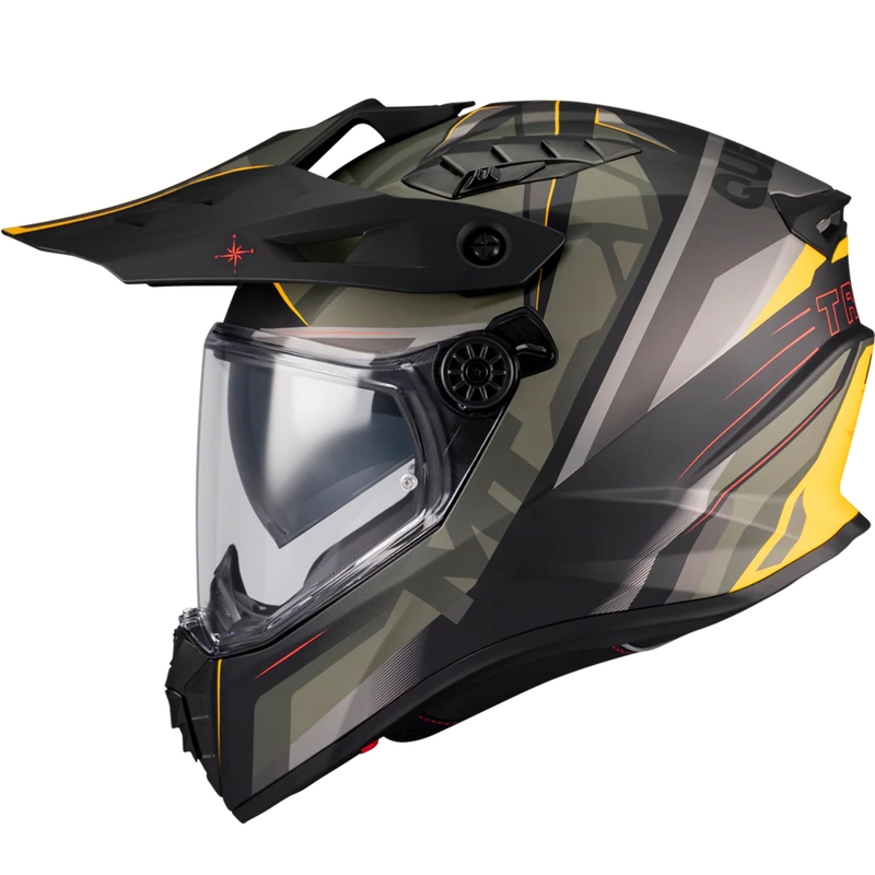 MT Track SV Questor B6 enduro motoros bukósisak matt fekete-zöld-barna-fluo sárga