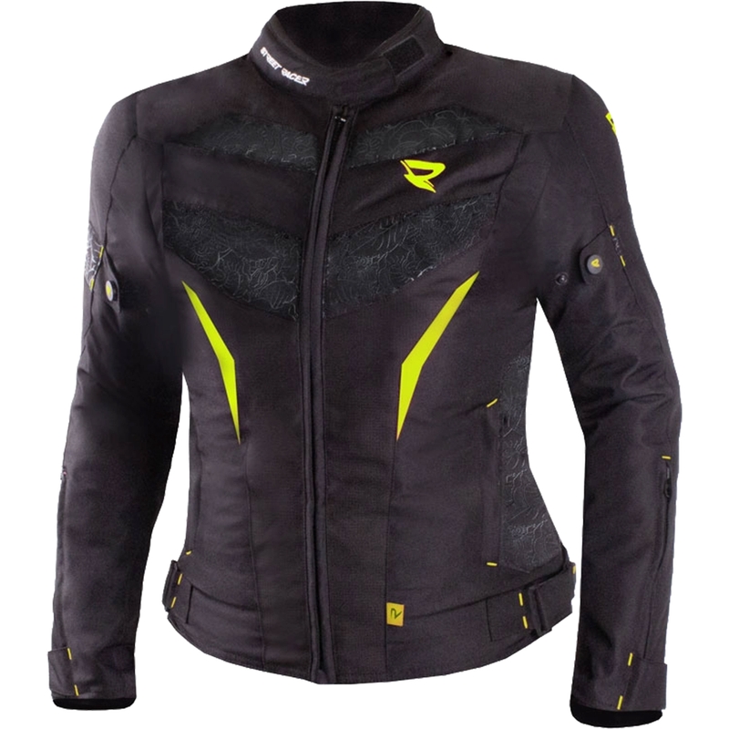 Street Racer Rose női motoros kabát fekete-fluo sárga