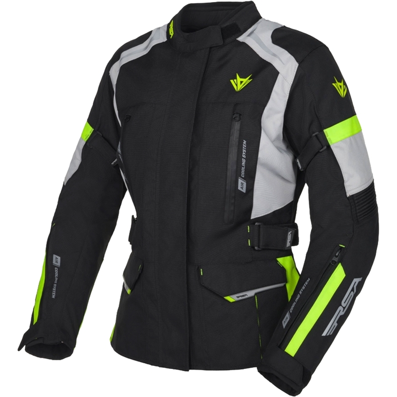 RSA EXO 2 női motoros kabát fekete-szürke-fluo sárga