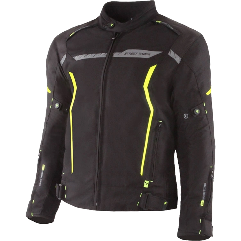 Street Racer Flex motoros kabát fekete-fluo sárga