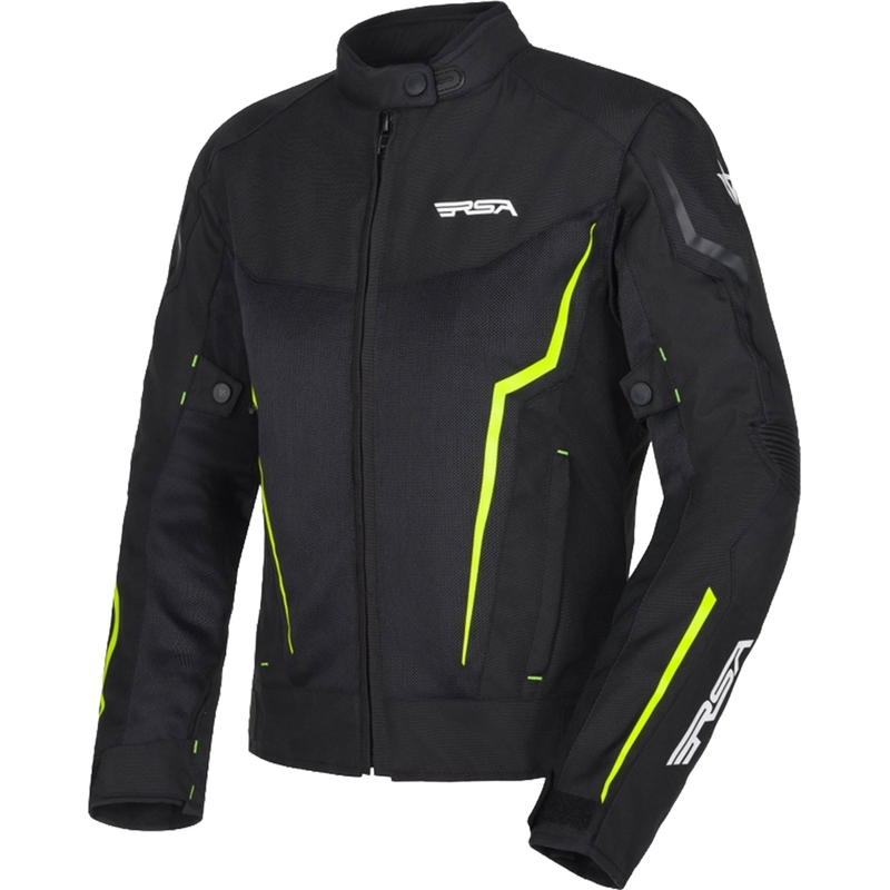 RSA Bolt női motoros kabát fekete-fehér-fluo sárga